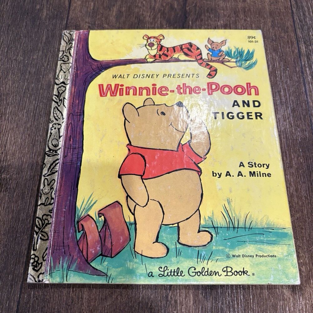 Disney Winnie the Pooh and Tigger Little Golden Book Hardcover Vintage 1981